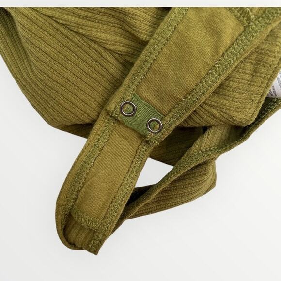 n: Philanthropy Langley Bodysuit Olive Green Ribbed Thong Chic Indie SZ XS NWT - Picture 6 of 15